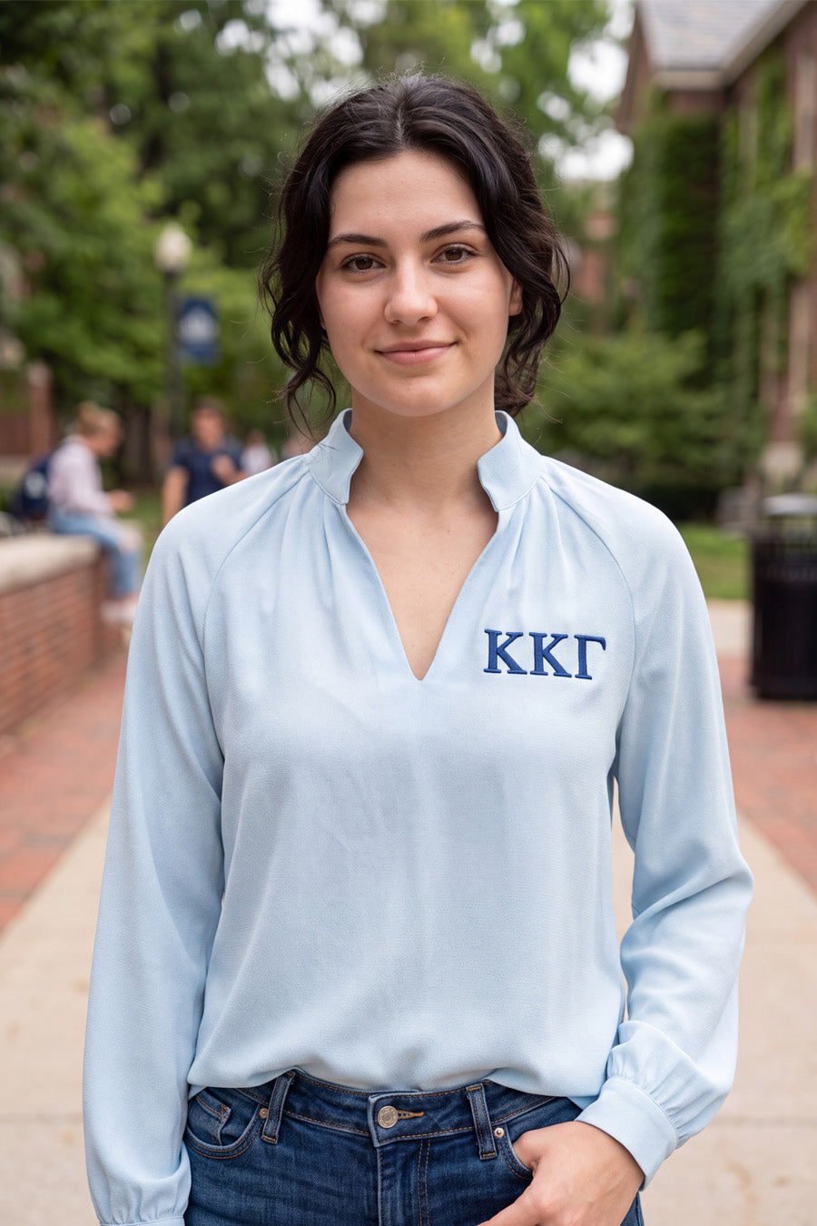 Celestial Blue Popover Blouse