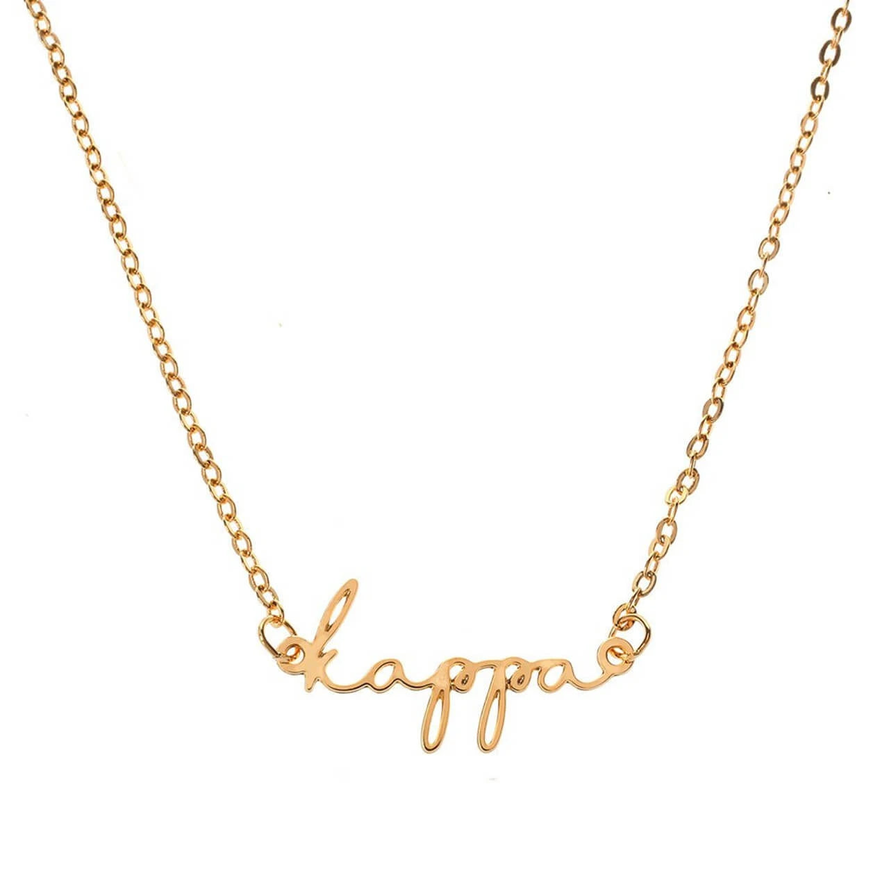 Gold Script Necklace